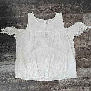 Old Navy White Cold Shoulder Blouse